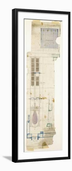 Design for a Wardrobe, Shown in Elevation, with Half-Full Size Details of Decorative Panel, 1904-Charles Rennie Mackintosh-Framed Giclee Print