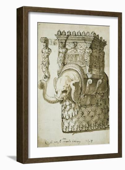 Design for an Elephant Pageant (Pen & Ink on Paper)-Inigo Jones-Framed Giclee Print