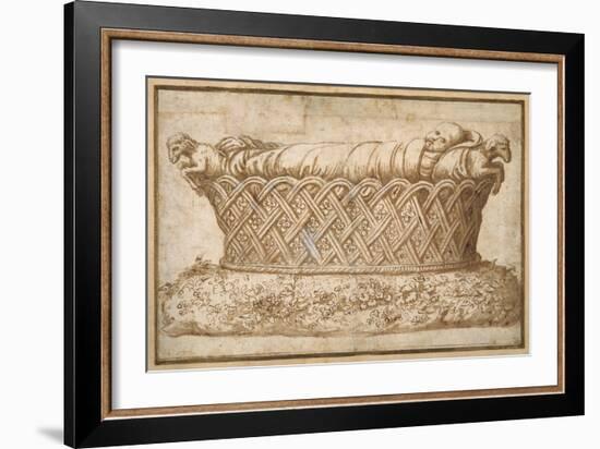Design for an Infant's Tomb-Giulio Romano-Framed Giclee Print