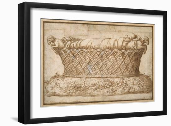 Design for an Infant's Tomb-Giulio Romano-Framed Giclee Print