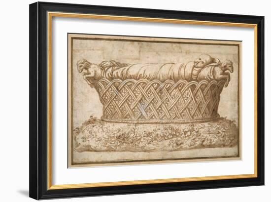 Design for an Infant's Tomb-Giulio Romano-Framed Giclee Print