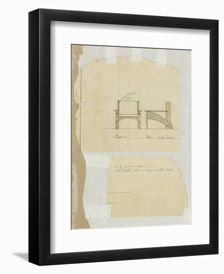 Design for an Oak Armchair, Shown in Front and Side Elevations, 1905-Charles Rennie Mackintosh-Framed Giclee Print