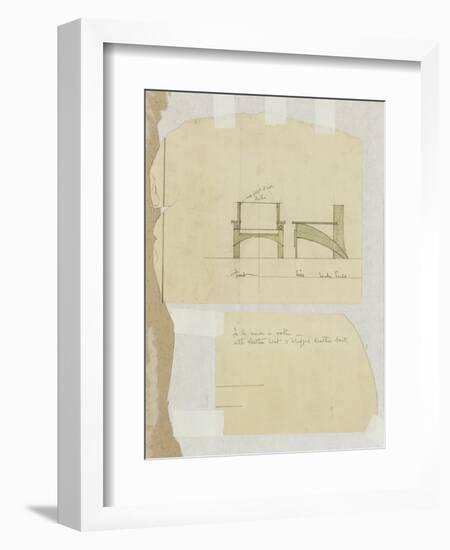 Design for an Oak Armchair, Shown in Front and Side Elevations, 1905-Charles Rennie Mackintosh-Framed Giclee Print