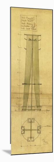 Design for an Umbrella, Hat and Coat Stand, Shown in Elevation and Plan, C.1898-1899-Charles Rennie Mackintosh-Mounted Giclee Print