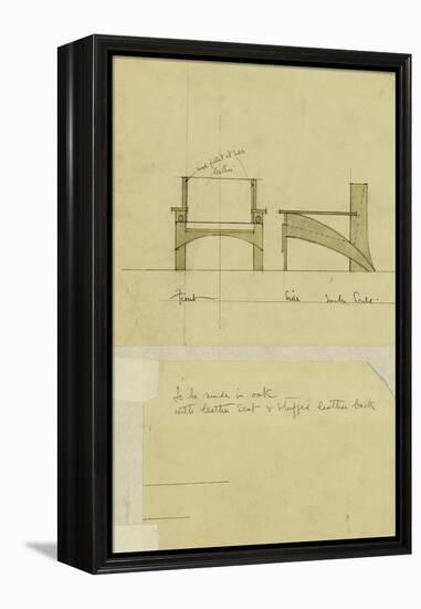 Design for Armchair in Oak, Shown in Front and Side Elevation, 1905-Charles Rennie Mackintosh-Framed Premier Image Canvas