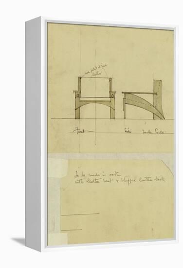 Design for Armchair in Oak, Shown in Front and Side Elevation, 1905-Charles Rennie Mackintosh-Framed Premier Image Canvas