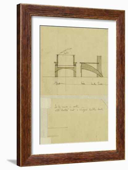 Design for Armchair in Oak, Shown in Front and Side Elevation, 1905-Charles Rennie Mackintosh-Framed Giclee Print