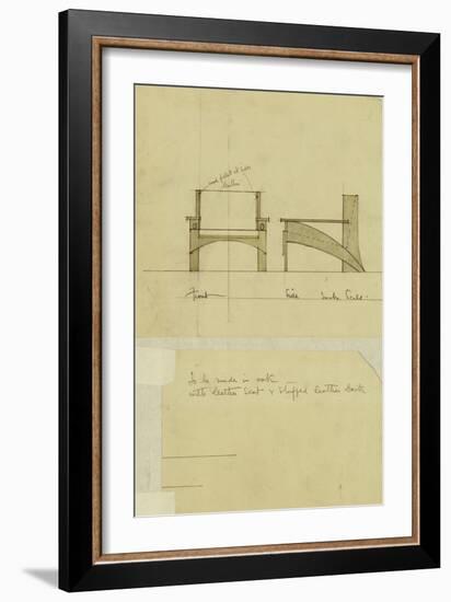 Design for Armchair in Oak, Shown in Front and Side Elevation, 1905-Charles Rennie Mackintosh-Framed Giclee Print