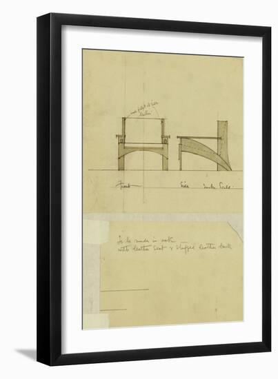 Design for Armchair in Oak, Shown in Front and Side Elevation, 1905-Charles Rennie Mackintosh-Framed Giclee Print
