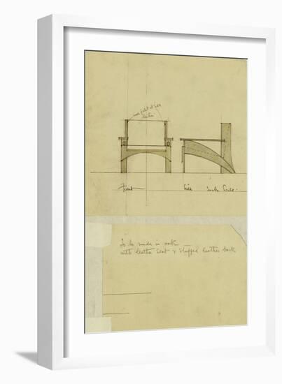 Design for Armchair in Oak, Shown in Front and Side Elevation, 1905-Charles Rennie Mackintosh-Framed Giclee Print