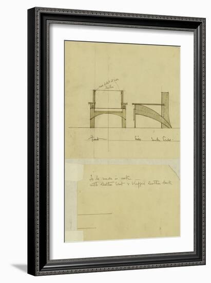 Design for Armchair in Oak, Shown in Front and Side Elevation, 1905-Charles Rennie Mackintosh-Framed Giclee Print