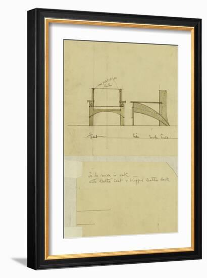 Design for Armchair in Oak, Shown in Front and Side Elevation, 1905-Charles Rennie Mackintosh-Framed Giclee Print