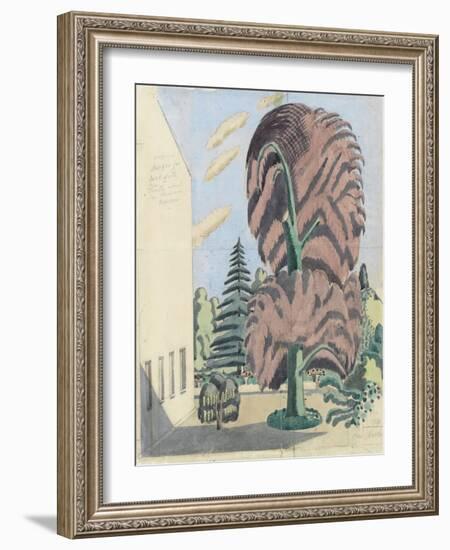 Design for Backcloth, the Truth about the Russian Dancers, 1920-22 (W/C over Graphite on Paper)-Paul Nash-Framed Giclee Print