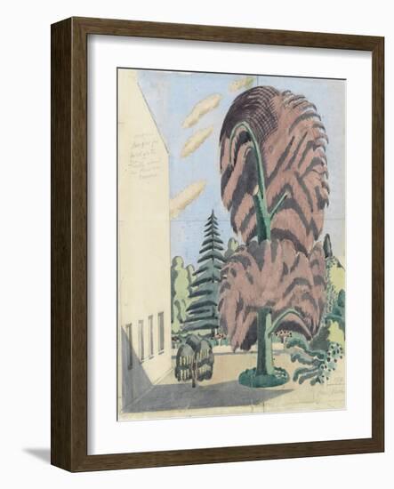 Design for Backcloth, the Truth about the Russian Dancers, 1920-22 (W/C over Graphite on Paper)-Paul Nash-Framed Giclee Print