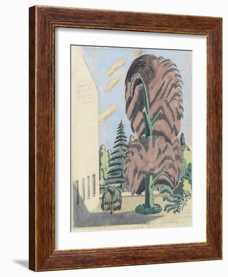 Design for Backcloth, the Truth about the Russian Dancers, 1920-22 (W/C over Graphite on Paper)-Paul Nash-Framed Giclee Print