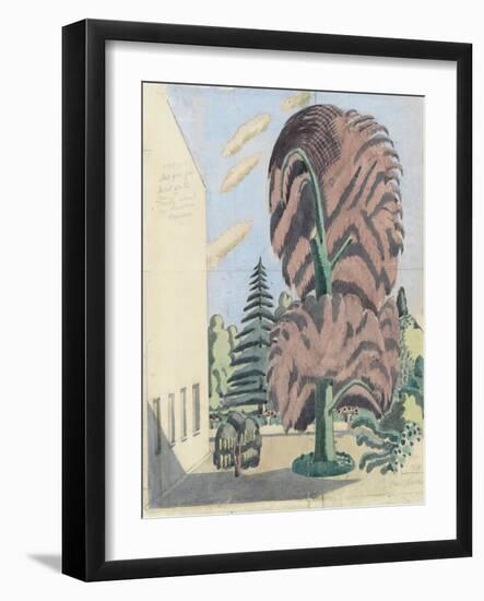 Design for Backcloth, the Truth about the Russian Dancers, 1920-22 (W/C over Graphite on Paper)-Paul Nash-Framed Giclee Print
