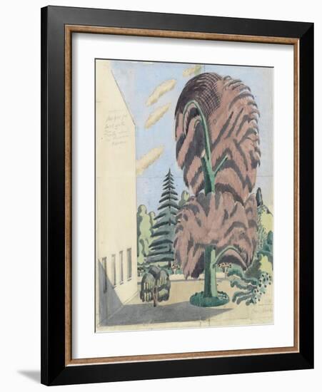 Design for Backcloth, the Truth about the Russian Dancers, 1920-22 (W/C over Graphite on Paper)-Paul Nash-Framed Giclee Print