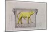 Design for Bas Relief of the 'Calf in the Cave of the Golden Calf' (W/C and Graphite on Paper)-Eric Gill-Mounted Giclee Print