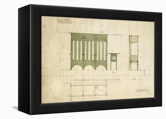 Design for Benches and a Table, Shown in Elevation and Section Plan, 1898-Charles Rennie Mackintosh-Framed Premier Image Canvas