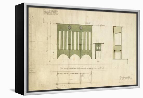 Design for Benches and a Table, Shown in Elevation and Section Plan, 1898-Charles Rennie Mackintosh-Framed Premier Image Canvas