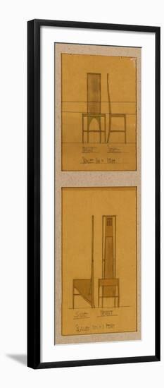 Design for Chairs Shown in Front and Side Elevation, 1903, for the Room de Luxe-Charles Rennie Mackintosh-Framed Giclee Print