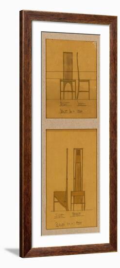 Design for Chairs Shown in Front and Side Elevation, 1903, for the Room de Luxe-Charles Rennie Mackintosh-Framed Giclee Print
