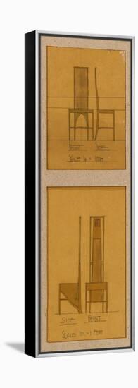 Design for Chairs Shown in Front and Side Elevation, 1903, for the Room de Luxe-Charles Rennie Mackintosh-Framed Premier Image Canvas