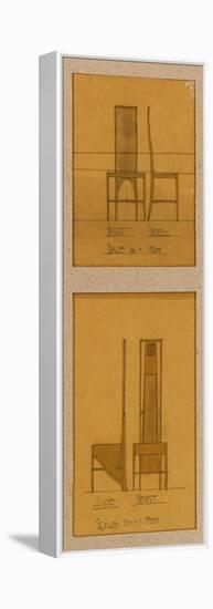 Design for Chairs Shown in Front and Side Elevation, 1903, for the Room de Luxe-Charles Rennie Mackintosh-Framed Premier Image Canvas