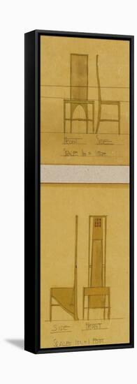 Design for Chairs Shown in Front and Side Elevation, 1903, for the Room de Luxe-Charles Rennie Mackintosh-Framed Premier Image Canvas