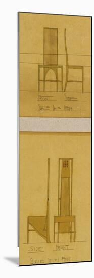 Design for Chairs Shown in Front and Side Elevation, 1903, for the Room de Luxe-Charles Rennie Mackintosh-Mounted Giclee Print