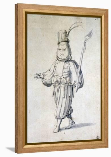 Design for Costume for a Cook (Pen, Blue Ink and Watercolour on Paper)-Giuseppe Arcimboldo-Framed Premier Image Canvas