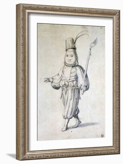 Design for Costume for a Cook (Pen, Blue Ink and Watercolour on Paper)-Giuseppe Arcimboldo-Framed Giclee Print