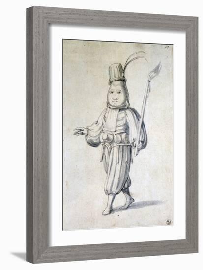 Design for Costume for a Cook (Pen, Blue Ink and Watercolour on Paper)-Giuseppe Arcimboldo-Framed Giclee Print