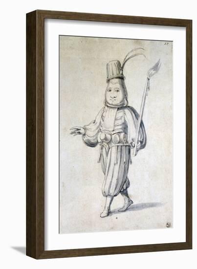 Design for Costume for a Cook (Pen, Blue Ink and Watercolour on Paper)-Giuseppe Arcimboldo-Framed Giclee Print