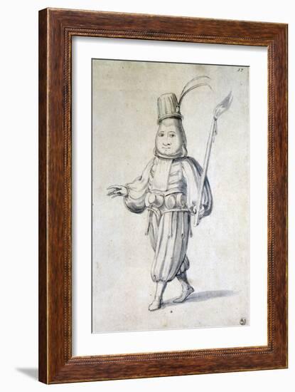 Design for Costume for a Cook (Pen, Blue Ink and Watercolour on Paper)-Giuseppe Arcimboldo-Framed Giclee Print