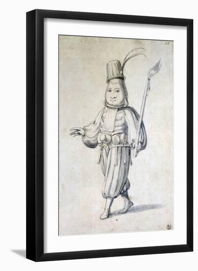 Design for Costume for a Cook (Pen, Blue Ink and Watercolour on Paper)-Giuseppe Arcimboldo-Framed Giclee Print