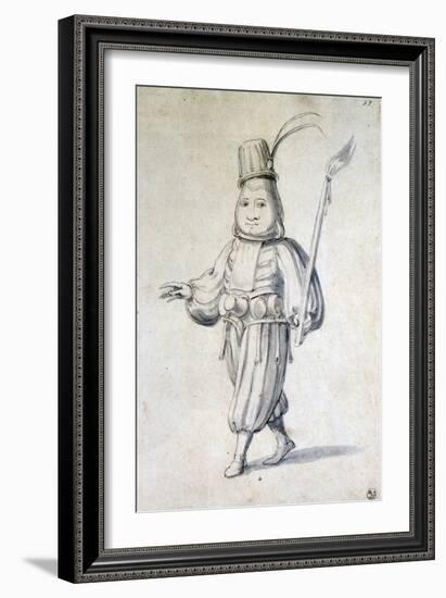 Design for Costume for a Cook (Pen, Blue Ink and Watercolour on Paper)-Giuseppe Arcimboldo-Framed Giclee Print