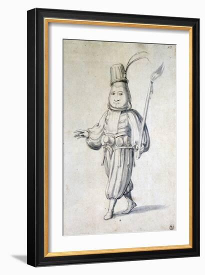 Design for Costume for a Cook (Pen, Blue Ink and Watercolour on Paper)-Giuseppe Arcimboldo-Framed Giclee Print