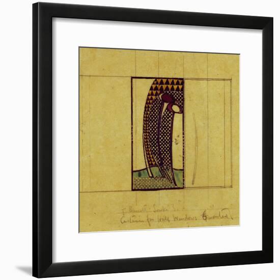 Design for Curtains for the Hall Windows, 1916-17 for W. J. Bassett-Lowke-Charles Rennie Mackintosh-Framed Giclee Print