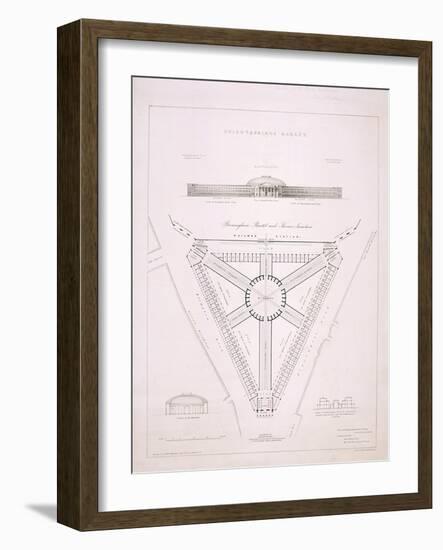 Design for Knightsbridge Market, London, C1840-JR Jobbins-Framed Giclee Print