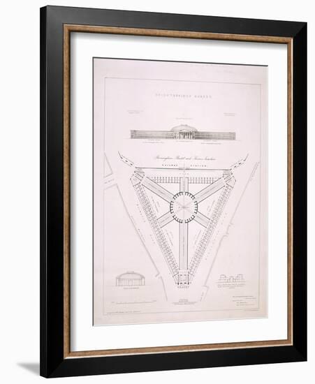 Design for Knightsbridge Market, London, C1840-JR Jobbins-Framed Giclee Print