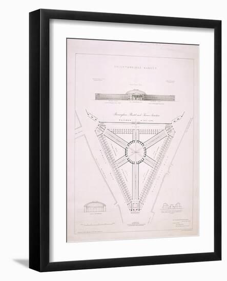 Design for Knightsbridge Market, London, C1840-JR Jobbins-Framed Giclee Print