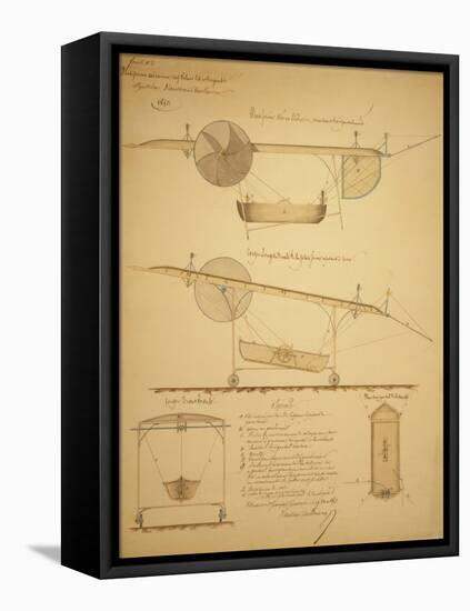 Design for Powering an Airship, c.1853-Vaussin-chardanne-Framed Stretched Canvas