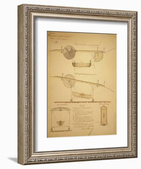 Design for Powering an Airship, c.1853-Vaussin-chardanne-Framed Art Print