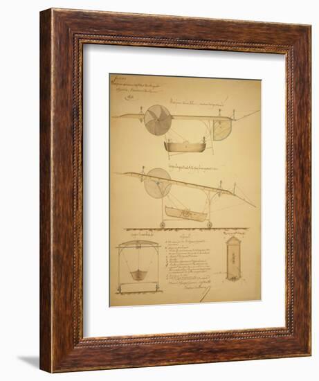 Design for Powering an Airship, c.1853-Vaussin-chardanne-Framed Art Print