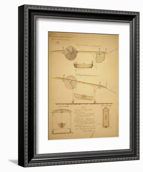 Design for Powering an Airship, c.1853-Vaussin-chardanne-Framed Art Print