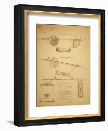 Design for Powering an Airship, c.1853-Vaussin-chardanne-Framed Art Print