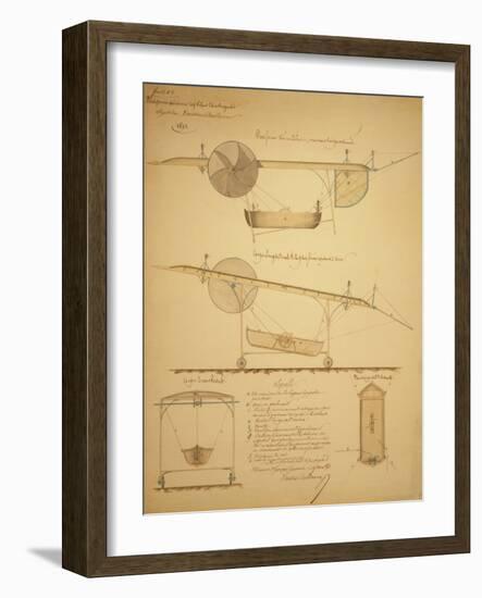 Design for Powering an Airship, c.1853-Vaussin-chardanne-Framed Art Print