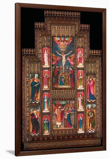 Design for Reredos at Holy Trinity Church, Florence, in Gothic Revival Frame by Bernini of Florence-John Roddam Spencer Stanhope-Framed Giclee Print