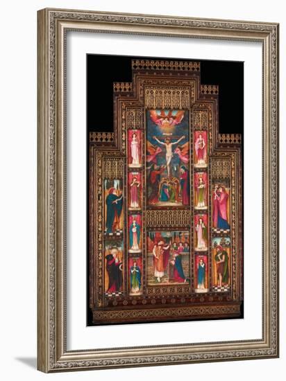 Design for Reredos at Holy Trinity Church, Florence, in Gothic Revival Frame by Bernini of Florence-John Roddam Spencer Stanhope-Framed Giclee Print